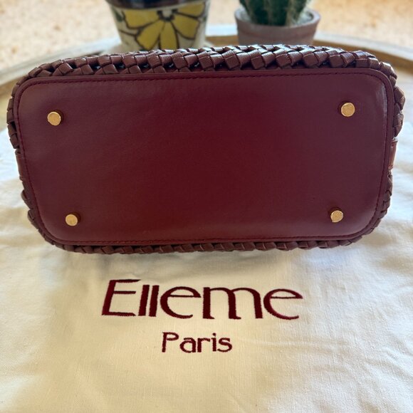Elleme Paris Small Boomerang Woven Leather Burgundy - Picture 3 of 7